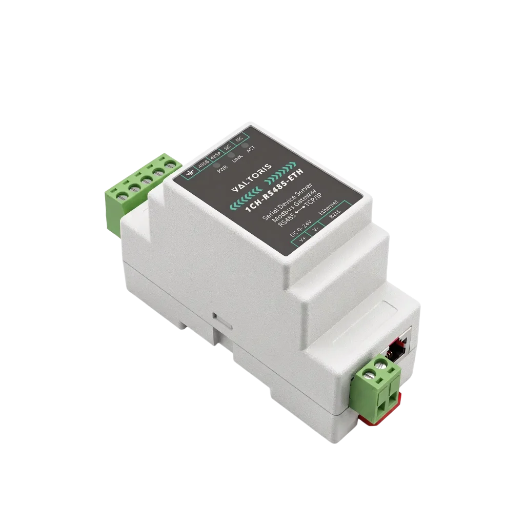 الخادم التسلسلي الصناعي، RS485 إلى RJ45 إيثرنت - بوابة Modbus TCP/RTU وMQTT | تركيب على سكة DIN
