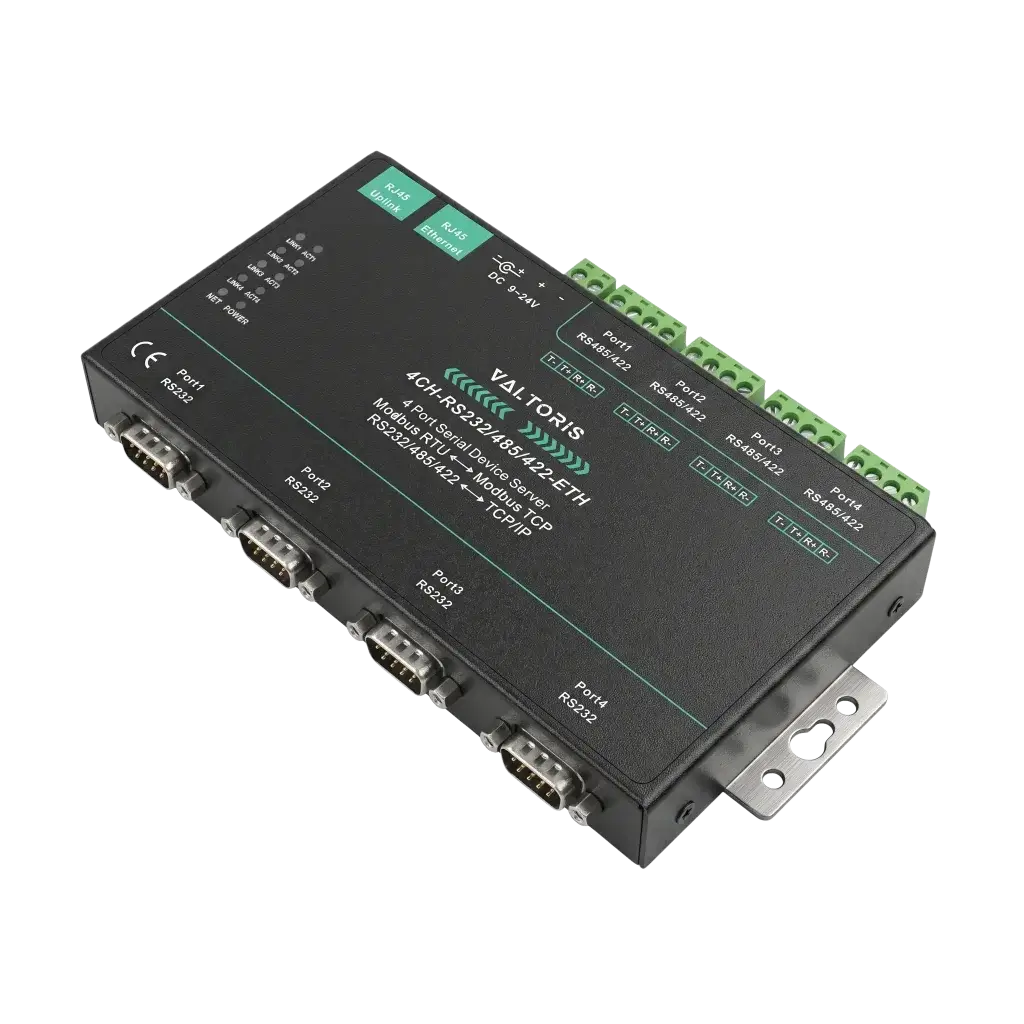 Convertidor de 4 puertos RS232/485/422 a Ethernet | Pasarela multihost