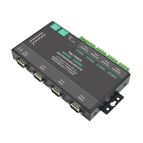 Industrieller 4-Port Serial Device Server | RS232/485/422 zu Ethernet Konverter, TCP/IP zu Serial Modul mit zwei Ethernet-Ports
