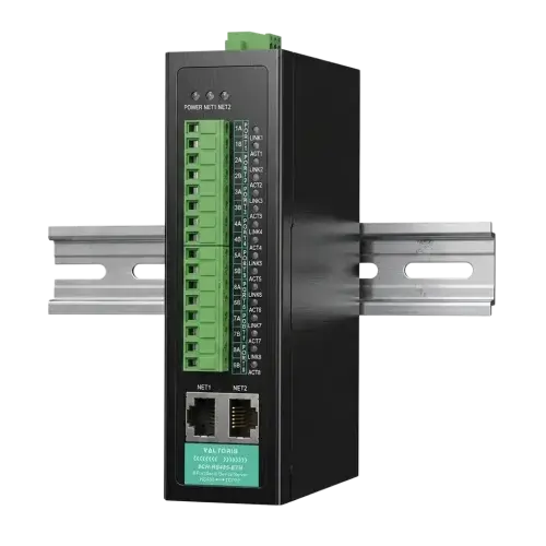 Промышленный изолированный 8-портовый преобразователь RS485 в Ethernet [Modbus/MQTT/JSON]