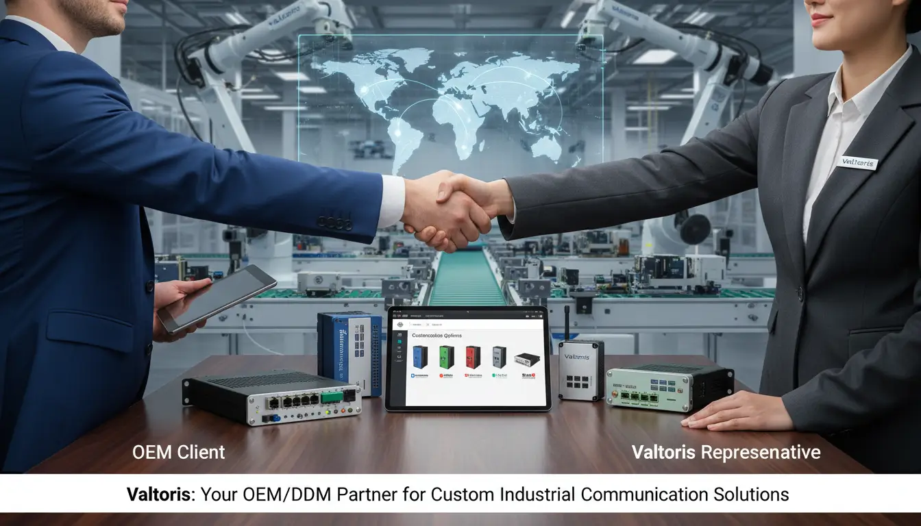 A professional image representing OEM ODM partnership Foreground A handshake between two professio