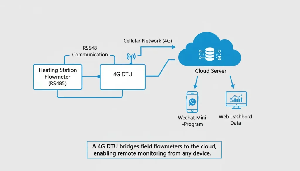 4G DTU for heating station flowmeter