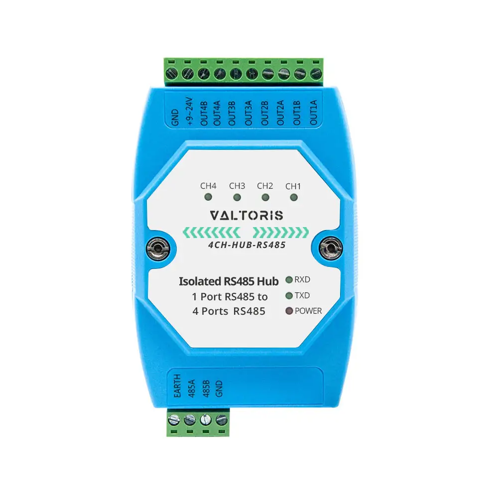 Industrial-grade Isolated 4-Ch RS485 Hub,Expands 4