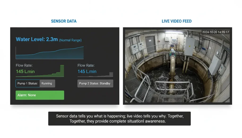 a monitoring dashboard Left Half Sensor Data A clean dashboard showing numeric