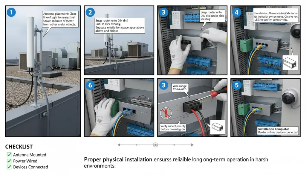 A detailed four panel step by step installation guide