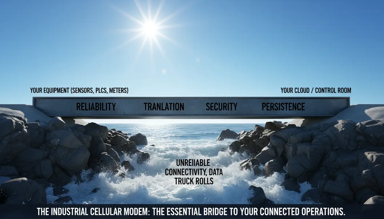 a sturdy bridge is shown with one end on the left la