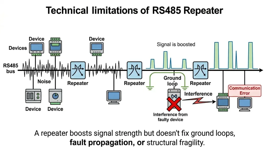 the limitations of a repeater Left Side A long problemat
