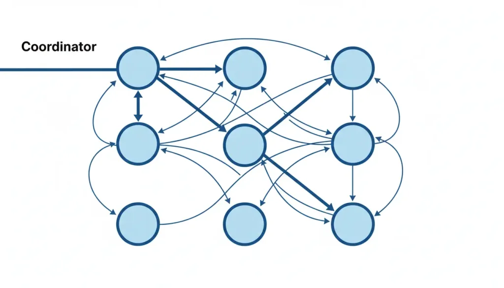 Arrows show multiple connections between them One node labeled