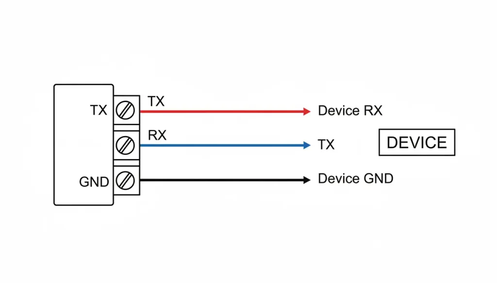 Terminal block with three colored wires