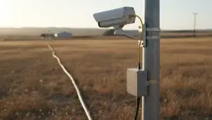 A fiber optic cable runs to a media converter located ne