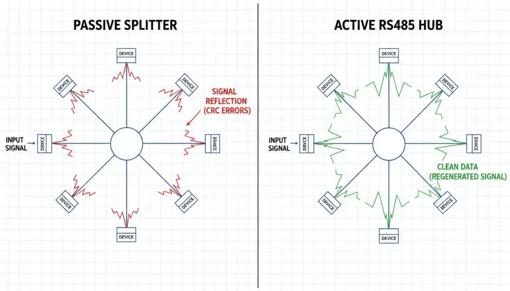 Industrial RS485 Hub vs. Standard Splitters P1