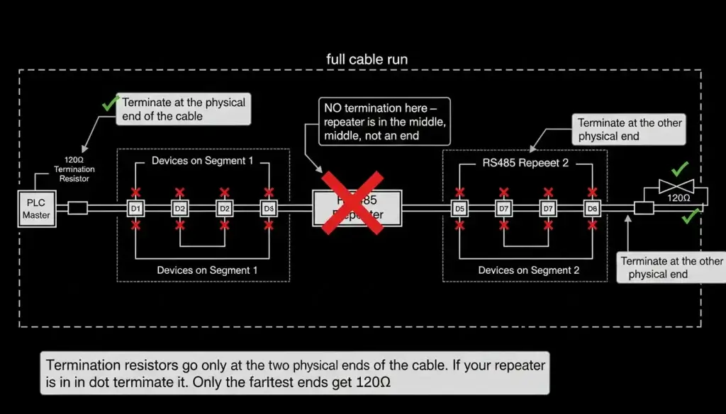 a complete RS485 network with proper termination