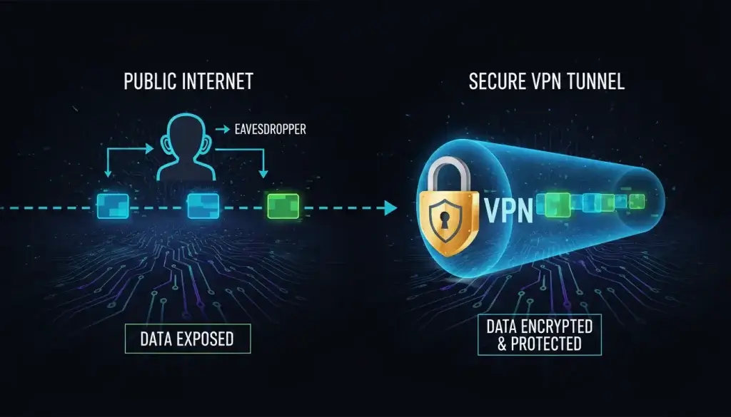 hows data packets traveling openly with an eavesdropper icon Th