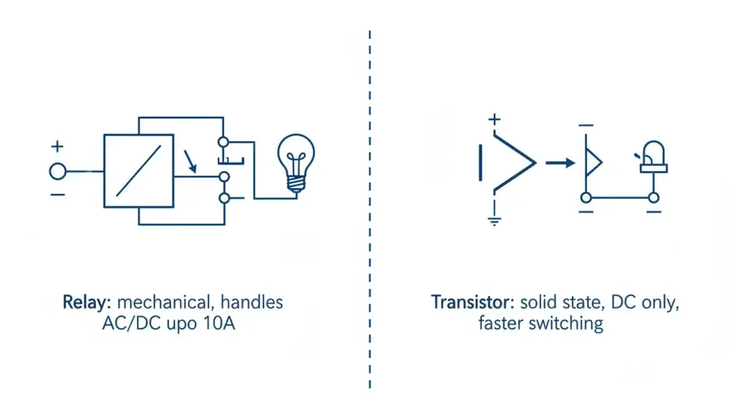 two output types side by side The left side