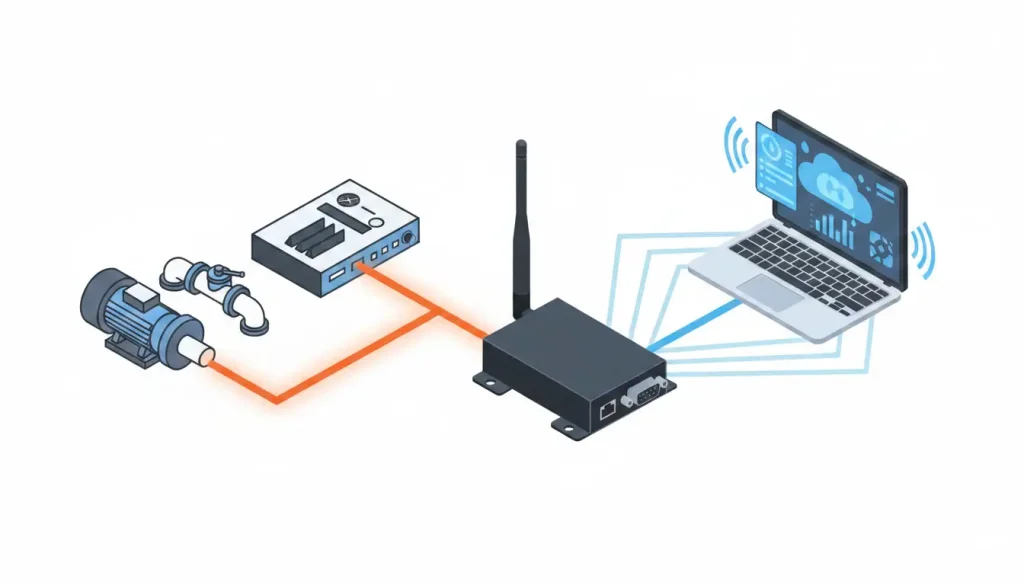 RS485 Modbus RTU to 4G LTE MQTT network topology diagram H2