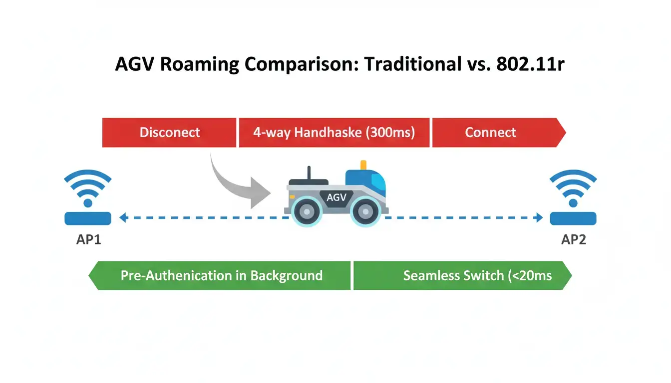 Fixing AGV WiFi Roaming Disconnects with 802.11r v1