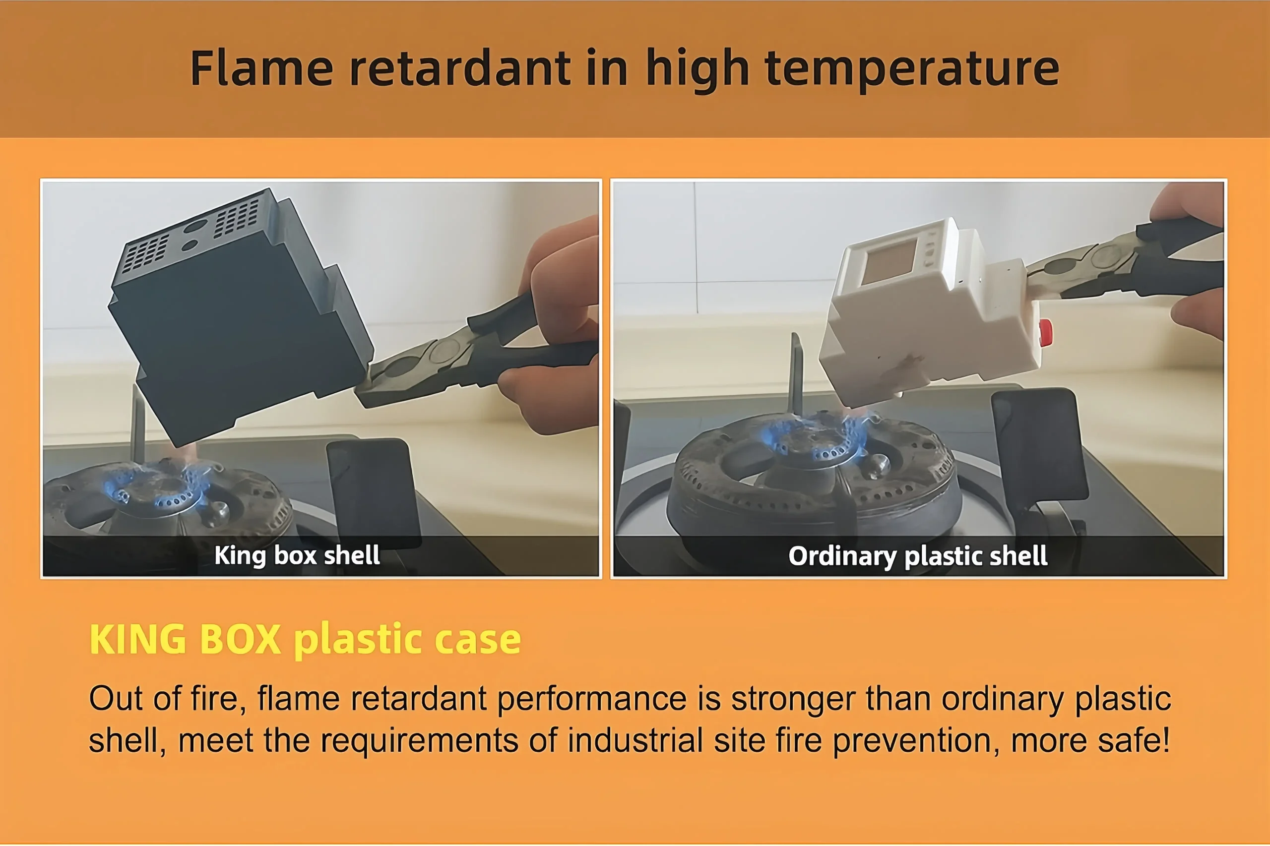 Flame retardant in high temperature shell