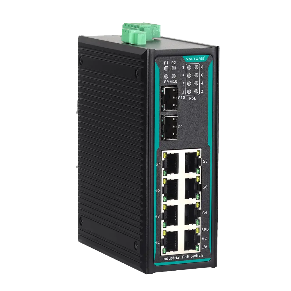 Valtoris 10-Port Gigabit Industrial PoE Switch