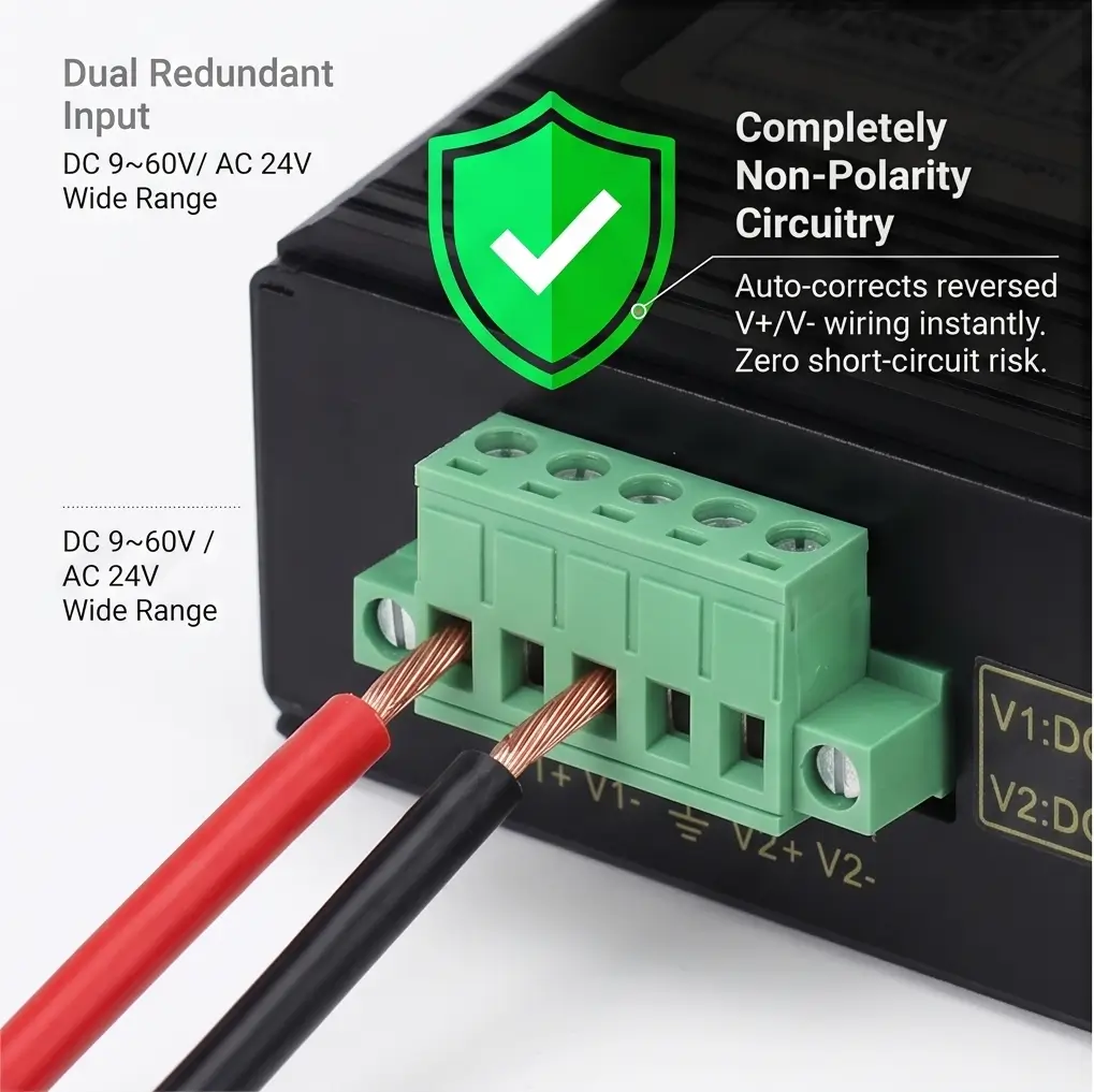 Non-Polarity Dual Redundant Power Input Terminal Block