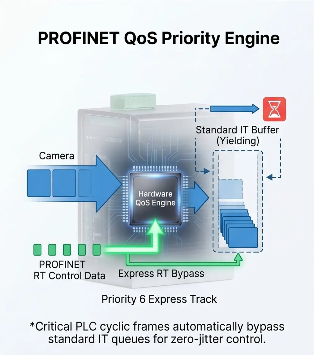 PROFINET QoS packet prioritization engine