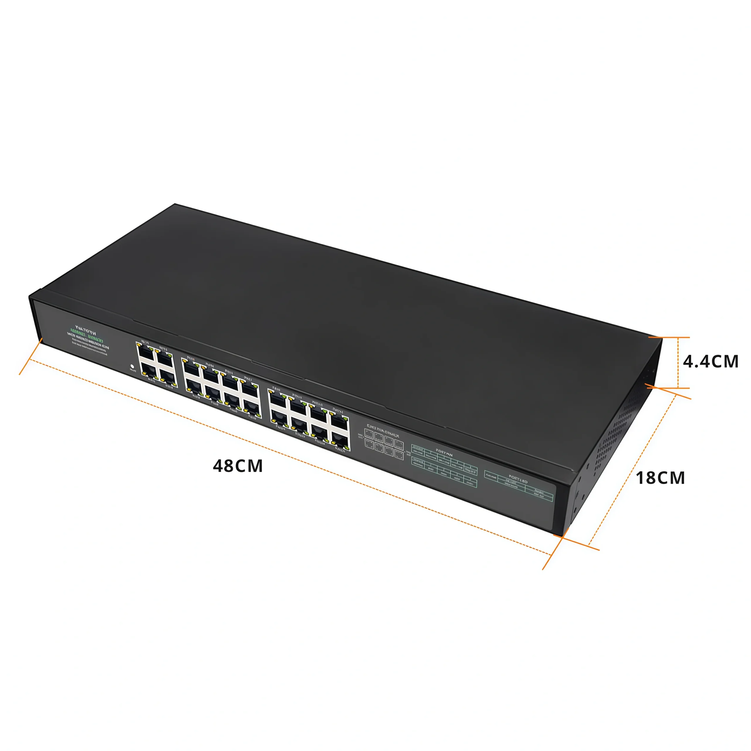 Physical 1U rack-mount outline dimensions