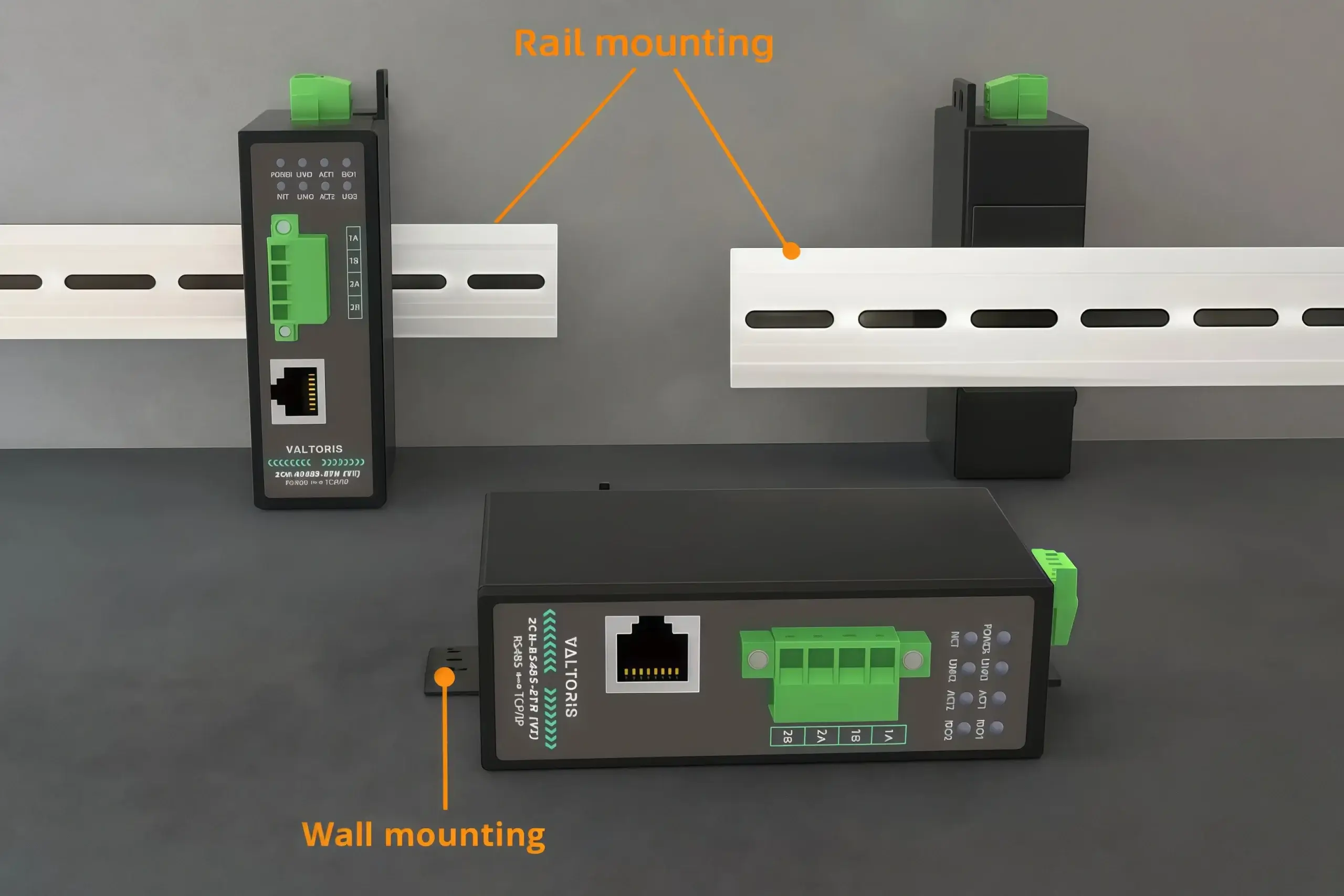 Rail-Mount and Wall-Mount Installation