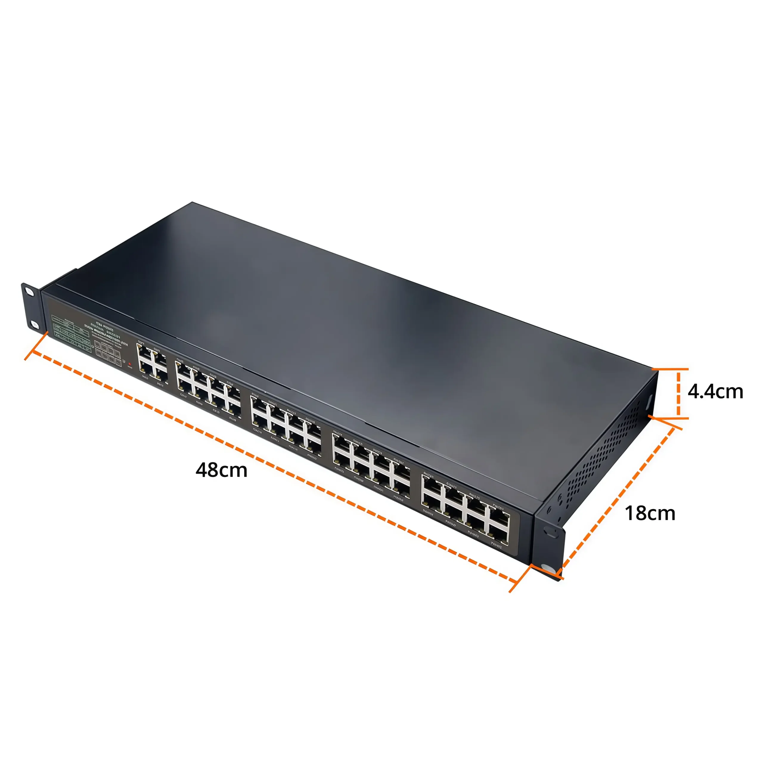 Physical CAD outline dimensions 1U rack mount