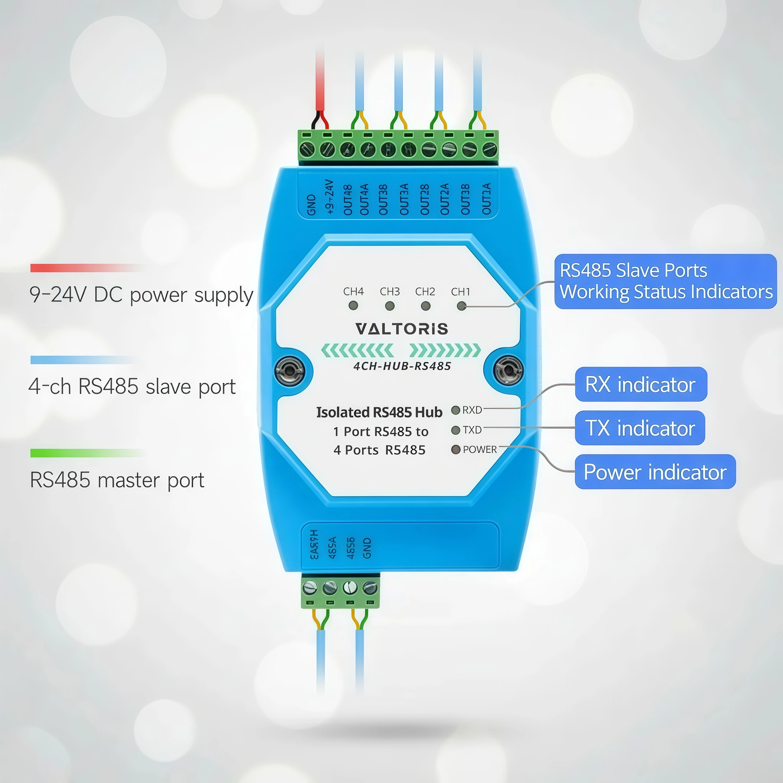 RS485 Hub Interface Introduction and Terminal Pinouts