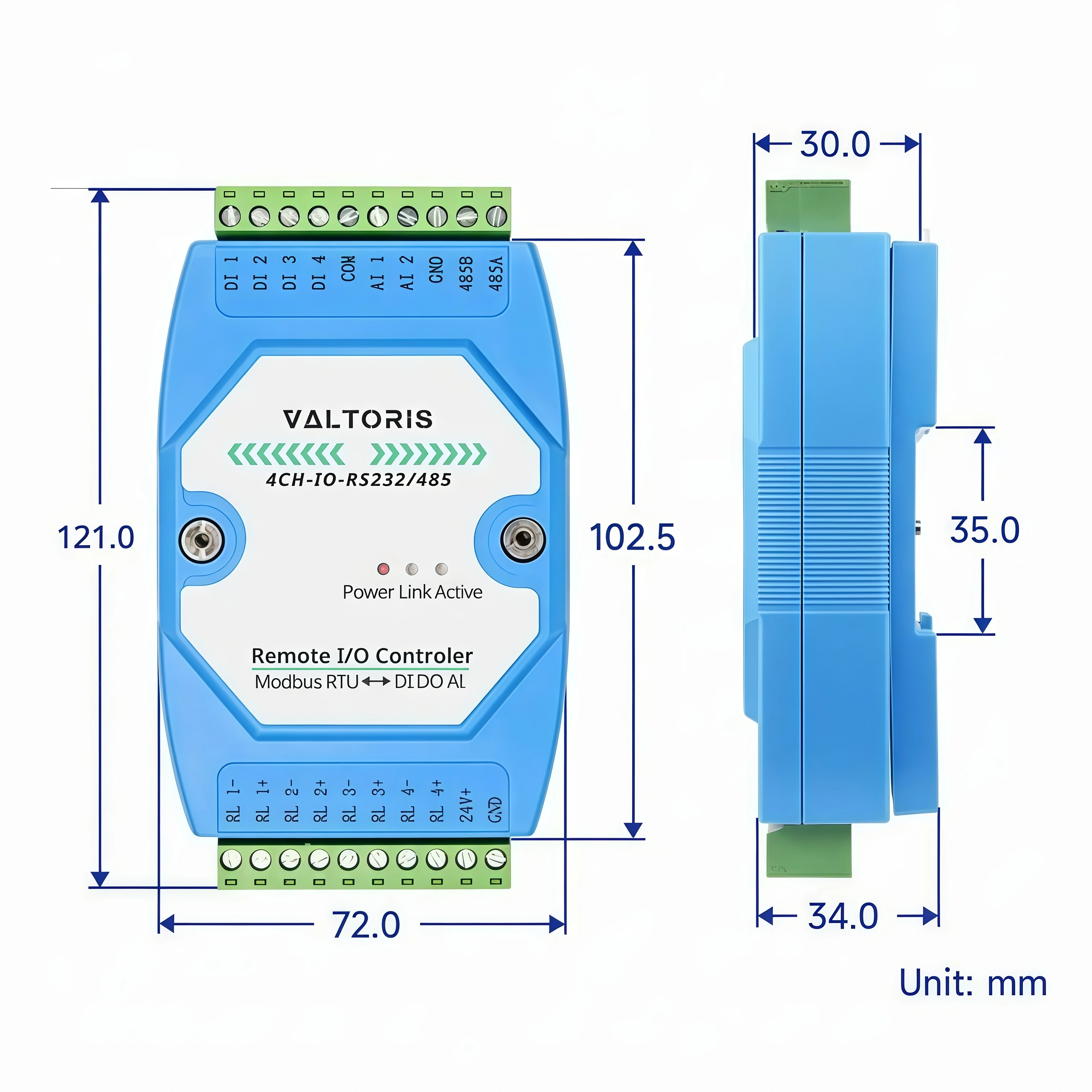 Outline dimensions of the controller