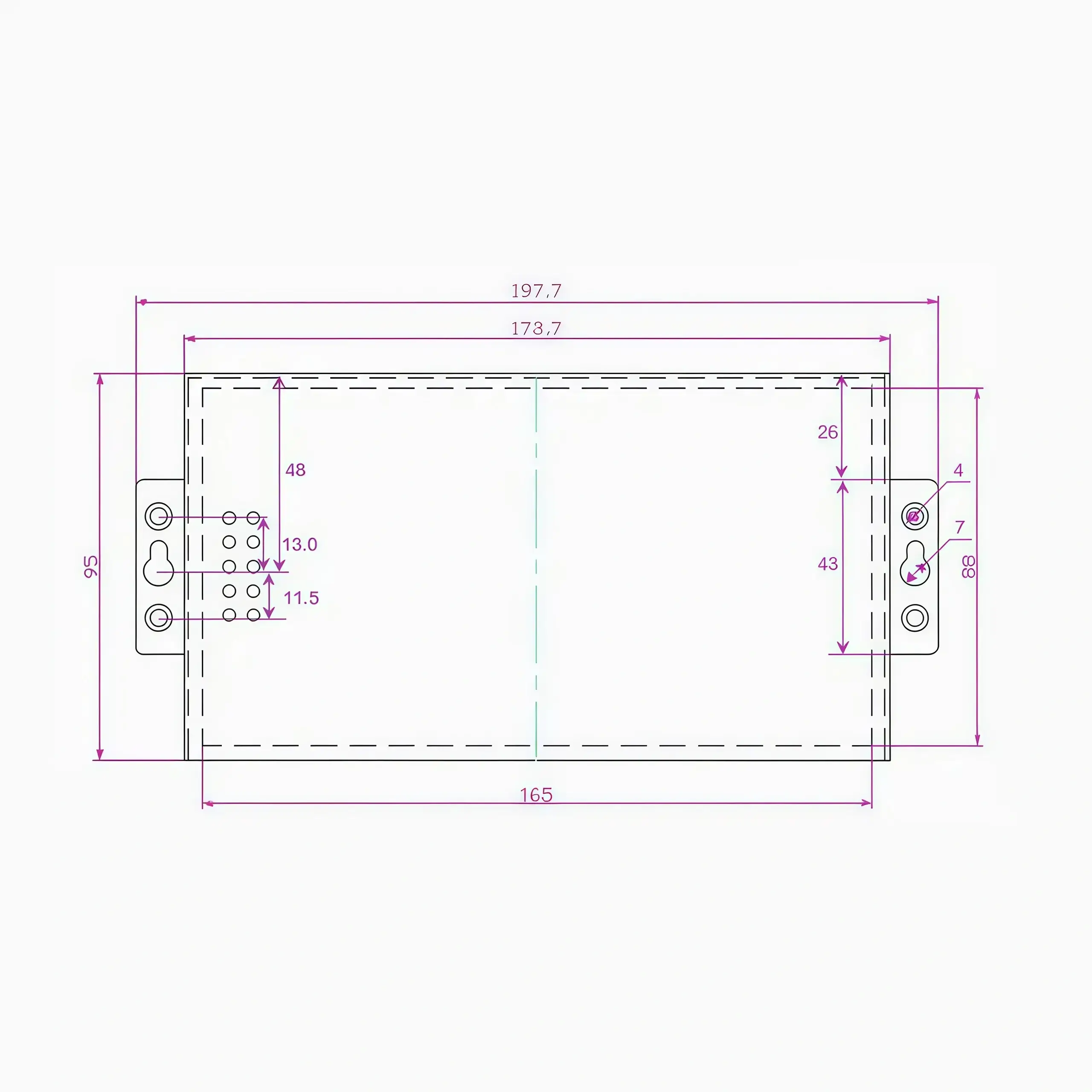 Mechanical mounting dimensions and flanges