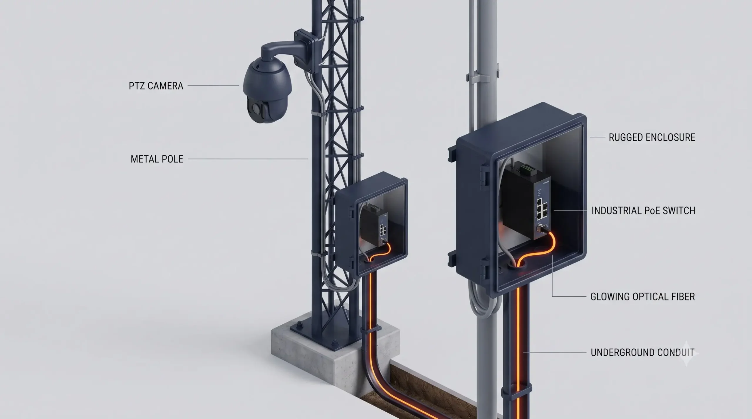 Outdoor CCTV Fiber Backhaul
