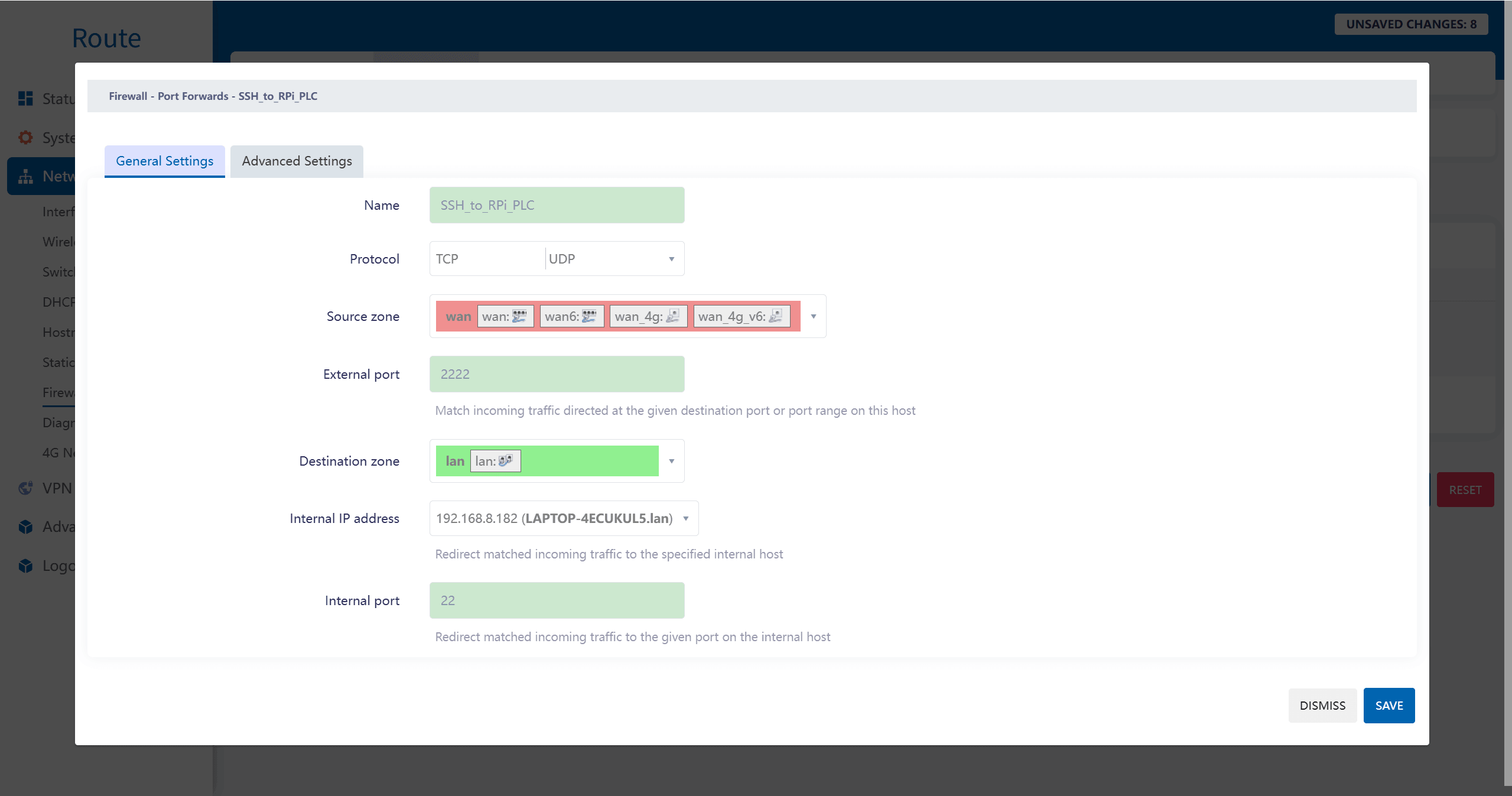 Configuring Port Forwarding for SSH on Valtoris Gateway