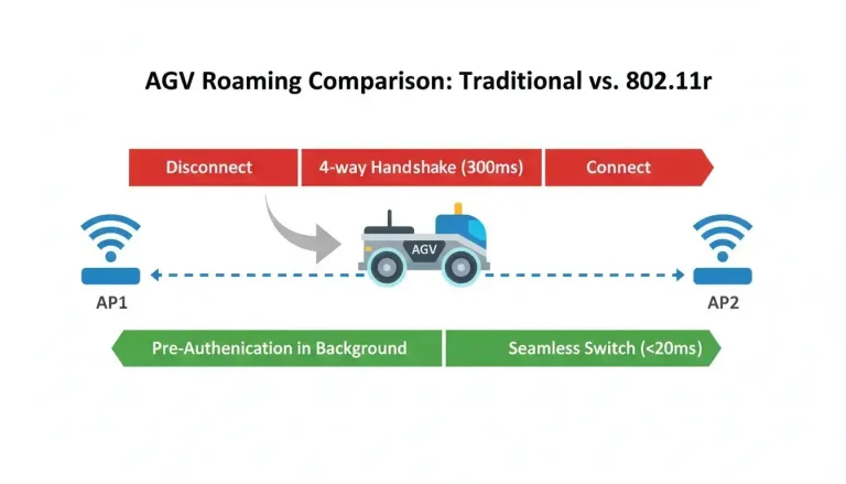 Fixing AGV WiFi Roaming Disconnects with 802.11r Fast Transition