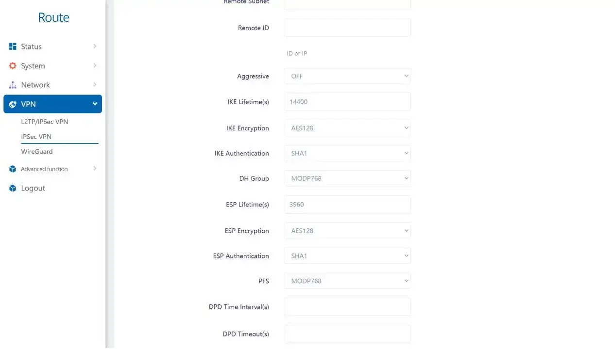Valtoris VPN Configuration