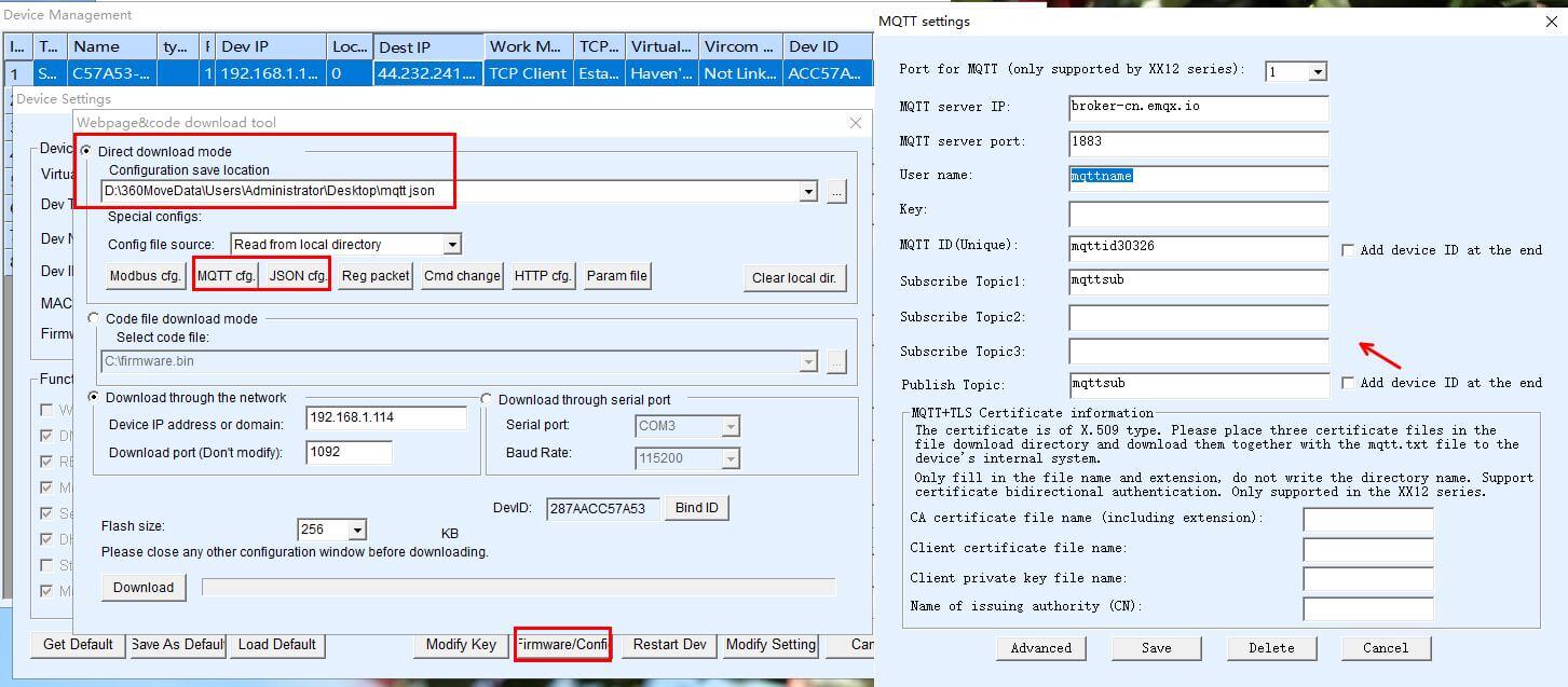 Valtoris Gateway Web GUI for MQTT TLS Certificate Upload