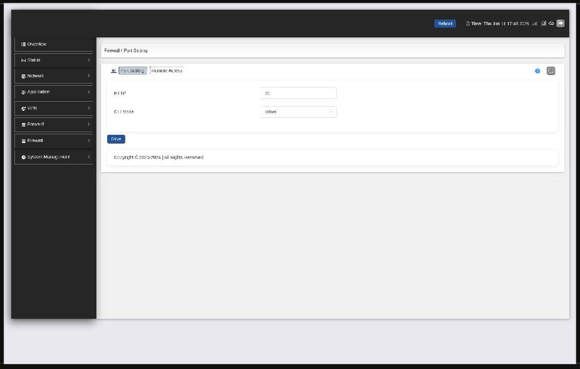 Configuring Port and Remote Access in the VT-LTE500 Web UI